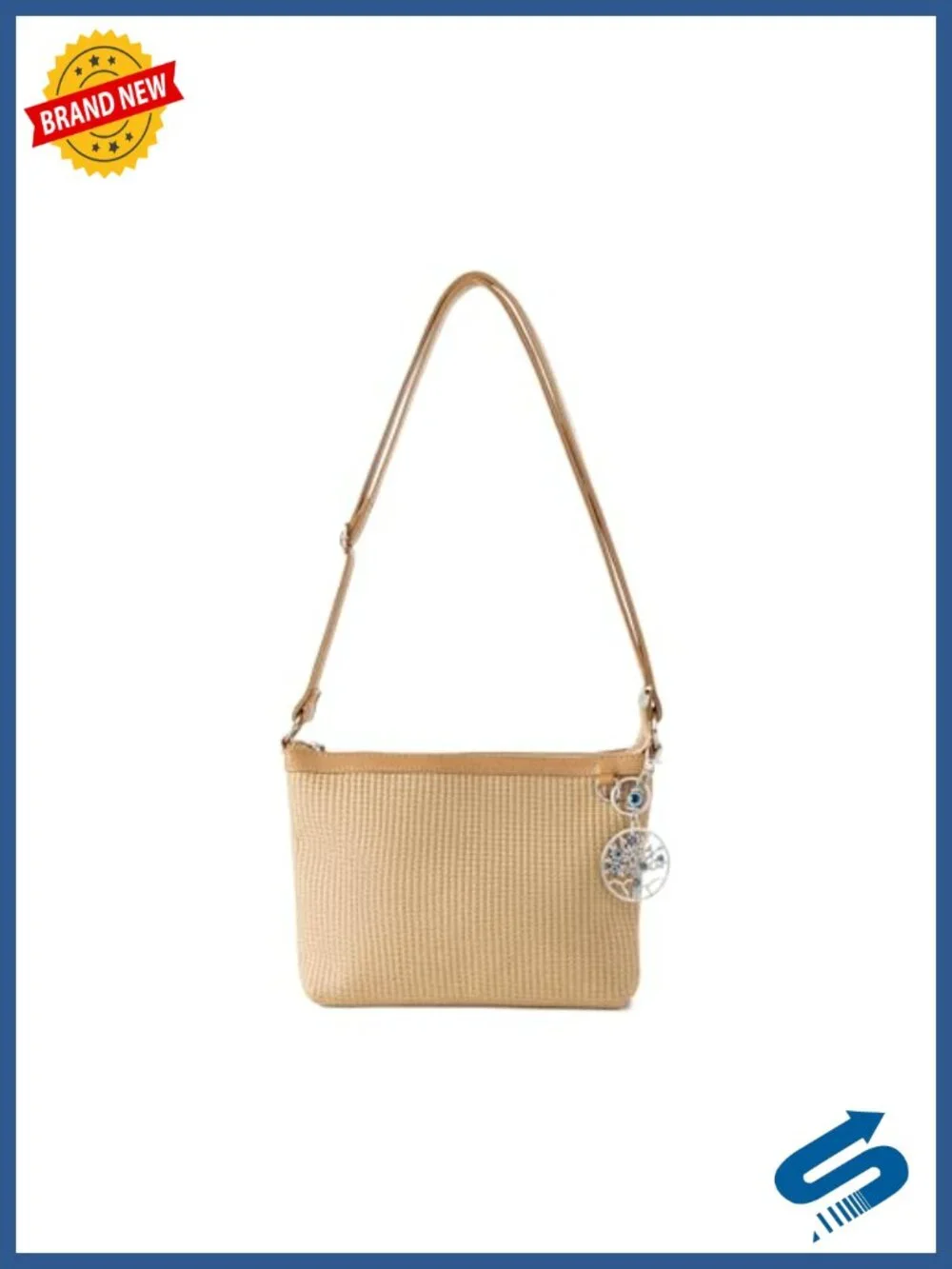 Handmade Raffia Straw Beach Bag Women Boho Crochet Tote Shoulder Bag